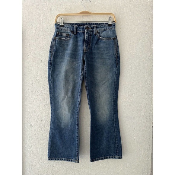 Saint Laurent Paris Womens Slim Jeans Blue Medium Wash Cotton Denim Italy 26 - Picture 1 of 10